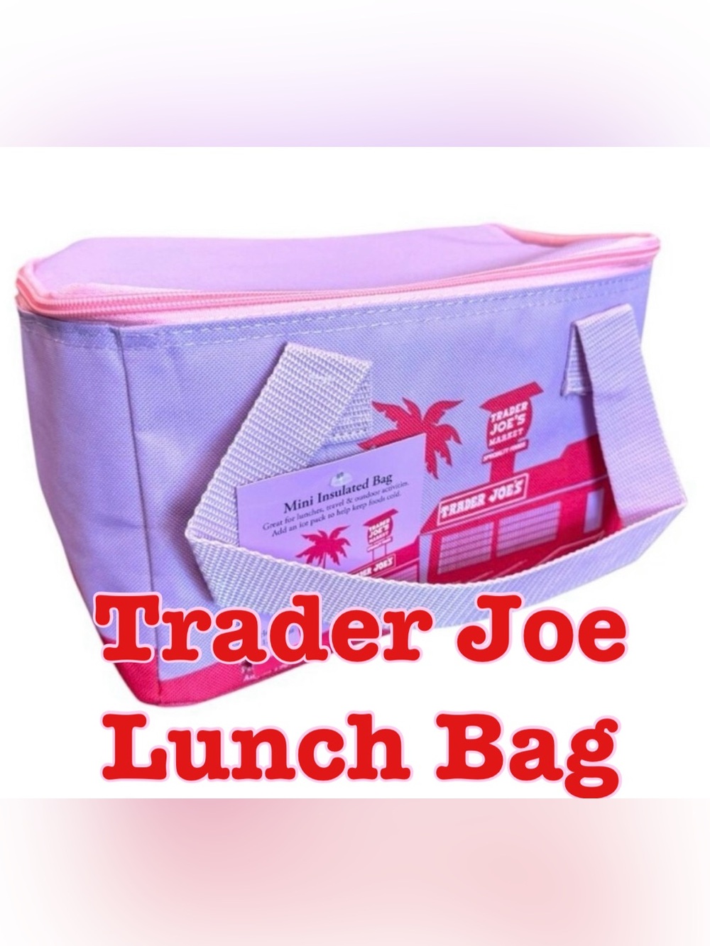 Trader Joe's Pink and Lavender Mini Insulated Lunch Bag